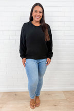 Slouchy Round Neck Lightweight Draping Knit Top