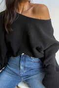 Slouchy Round Neck Lightweight Draping Knit Top