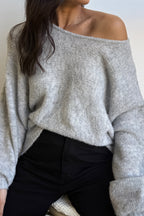 Slouchy Round Neck Lightweight Draping Knit Top