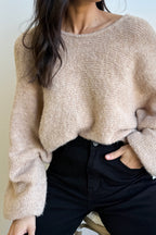 Slouchy Round Neck Lightweight Draping Knit Top