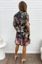 Vintage Blumen-Kurzarmkleid Göttliche Ärmel Teures Gefühl