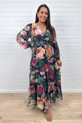 Vintage Blumen Maxikleid Feminin Zeitlos Tragbar