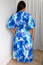 Blue Maxi Dress Incredible Flattering Shape Expensive Look