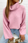 Classic Soft Knit with Gorgeous Neckline Pink Oatmeal