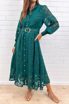 Emerald Textured Floaty Sleeve Dress Divine Beautiful Shape