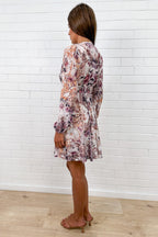 Violet Floral Ethereal Dress Diamantes Functional Clasp
