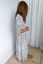 White Black Floaty Loose Dress Light Fabric