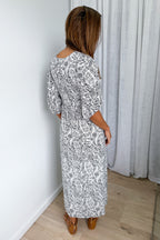 White Black Floaty Loose Dress Light Fabric