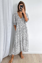 White Black Floaty Loose Dress Light Fabric