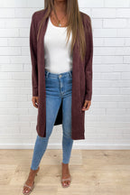 Burgundy Suede Look Coat Soft Structured Warm Not Bulky