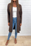 Chocolate Suede Look Coat Rich Tone Slightly Structured