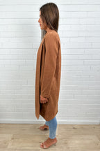 Tan Suede Look Coat Warm Structured Beautiful Drape