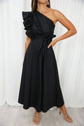 Black Stunning Detail Dress Beautiful Shape and Length