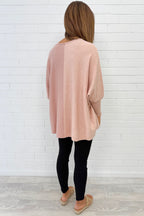 Oversized Batwing Split Hem Knit Top