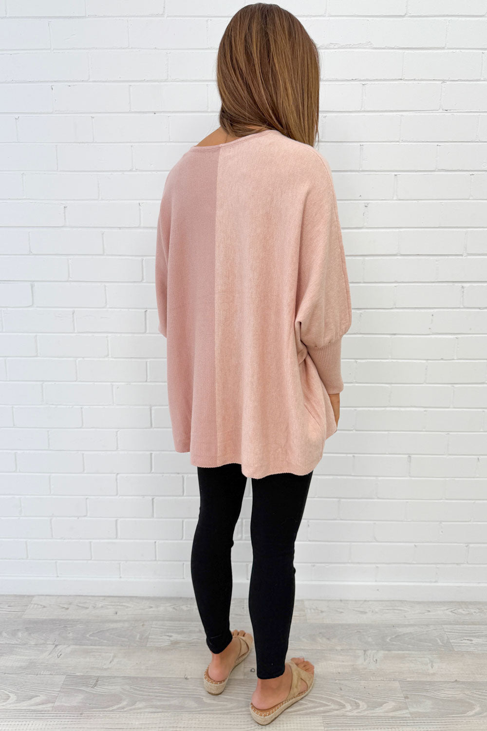 Oversized Batwing Split Hem Knit Top