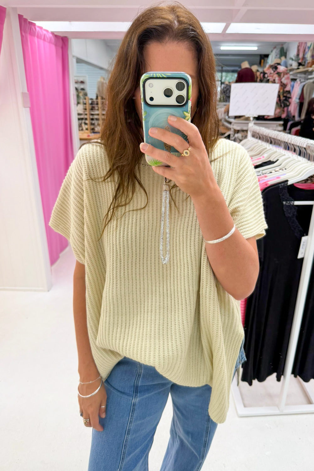 Classic Lightweight Ribbed Knit Top - Natural Cream
