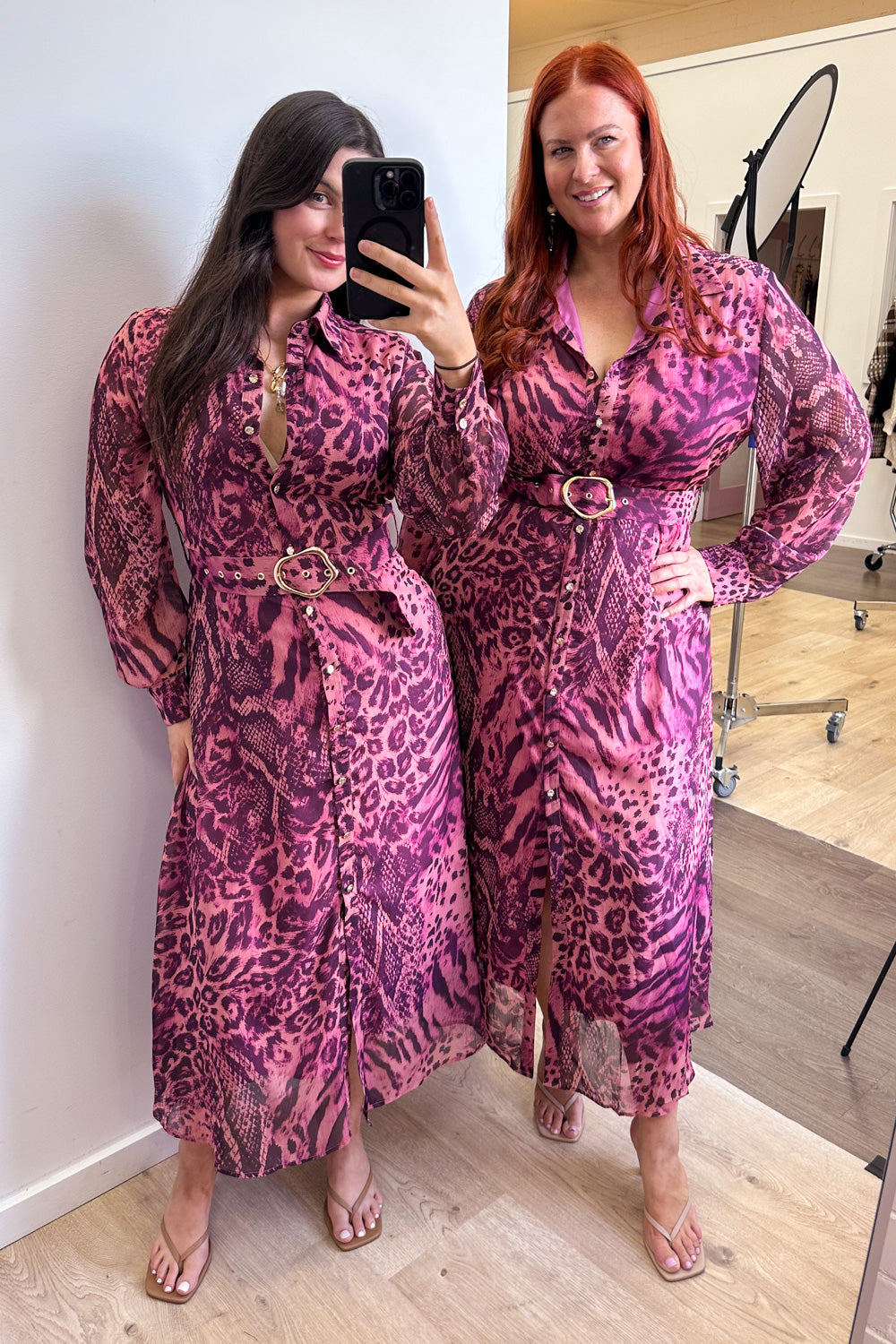 Blush Leopard Print Elevated Relaxed Feminine Dress