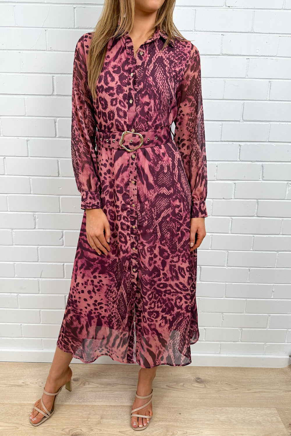 Blush Leopard Print Elevated Relaxed Feminine Dress