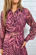 Blush Leopard Print Elevated Relaxed Feminine Dress