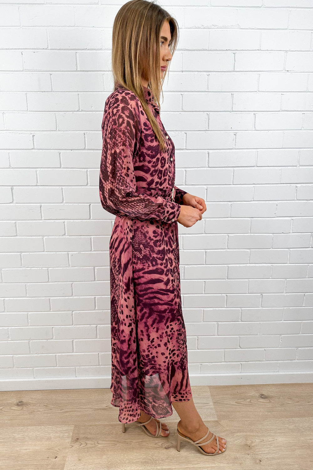 Blush Leopard Print Elevated Relaxed Feminine Dress