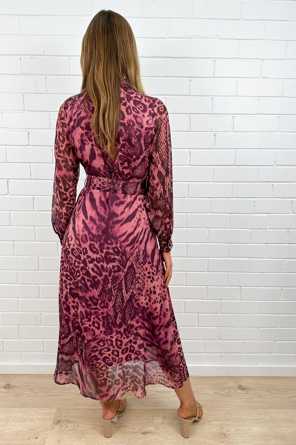 Blush Leopard Print Elevated Relaxed Feminine Dress