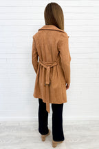 Tan Suede Look Trench Classic Cool Luxe Easy Layer