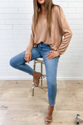 Caramel Lightweight Layering Knit Top S/M