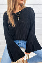 Cute Cropped Knit Top Pink Natural Layering