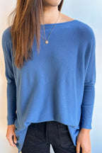 Soft Basic Knit Cornflower Blue Black Good Shape